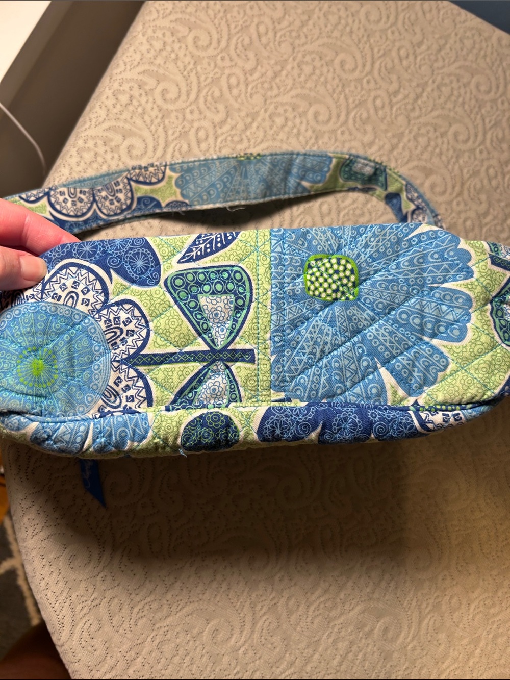 Vera Bradley Quilted Floral Crossbody Bag in Blue and Green - Picture 7 of 8